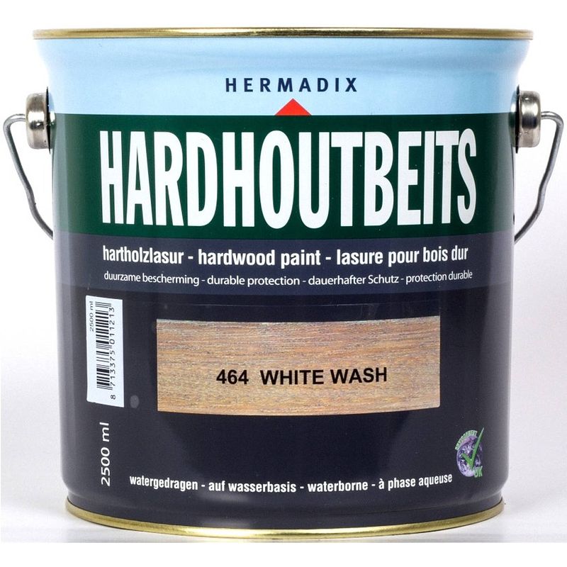 Foto van Hermadix - hardhoutbeits 464 white wash 2500 ml