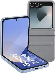 Foto van Samsung galaxy z flip 6 256gb blauw 5g + samsung back cover kunstleer grijs