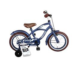 Foto van Volare kinderfiets blue cruiser - 14 inch - blauw - inclusief ways bandenplakset