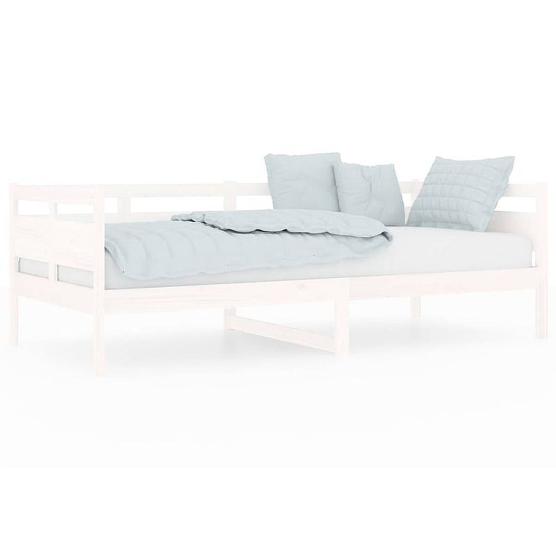 Foto van The living store houten slaapbank - logeerbed en bank - wit - 203.5 x 96.5 x 66 cm - geschikt voor 90 x 200 cm matras -