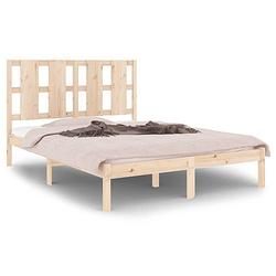 Foto van The living store houten bedframe - massief grenenhout - 205.5 x 125.5 x 100 cm - geschikt voor matras van 120 x 200 cm