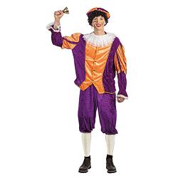 Foto van Piet verkleed kostuum 4-delig - paars/oranje - voor volwassenen 54 (xl) - carnavalskostuums