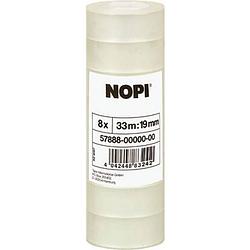 Foto van Nopi 57888-00000-00 57888-00000-00 plakband nopi transparant (l x b) 33 m x 19 mm 8 stuk(s)