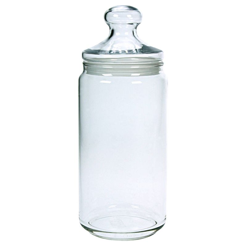 Foto van Voorraadpot/bewaarpot 1500 ml glas met glazen deksel - voorraadpot