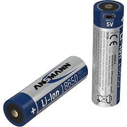 Foto van Ansmann 18650-3,4-micro-usb speciale oplaadbare batterij 18650 li-ion 3.7 v 3400 mah
