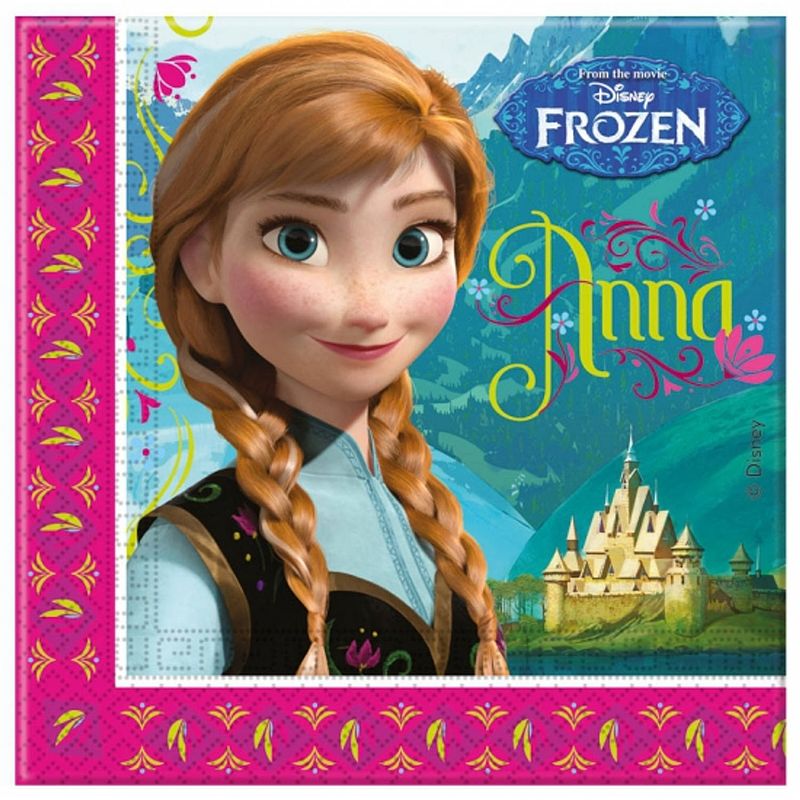 Foto van 40x frozen themafeest servetten 33 x 33 cm papier - feestservetten