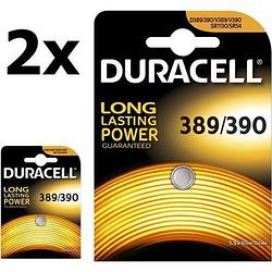 Foto van 2 stuks (2 blister a 1st) duracell 389-390 / g10 / sr1130w 1.5v 85mah knoopcel batterij