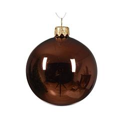 Foto van Decoris - kerstballen glas d7 cm espresso 6st i kerst