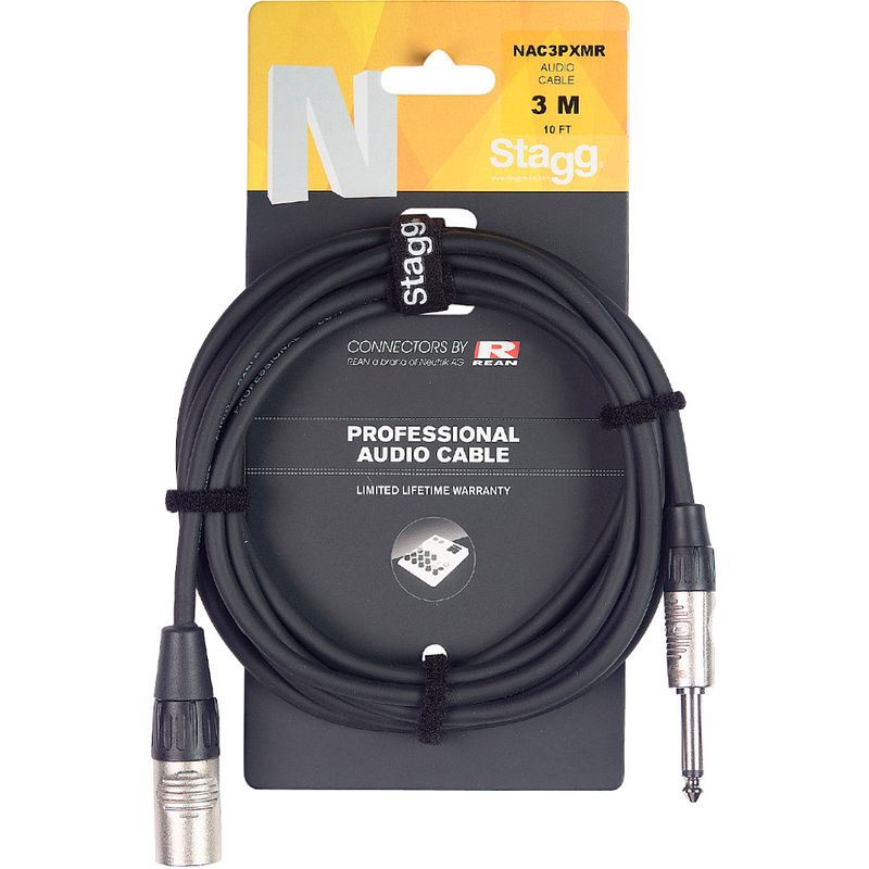 Foto van Stagg nac3pxmr xlr male - mono jack 6.3 mm male 3 meter