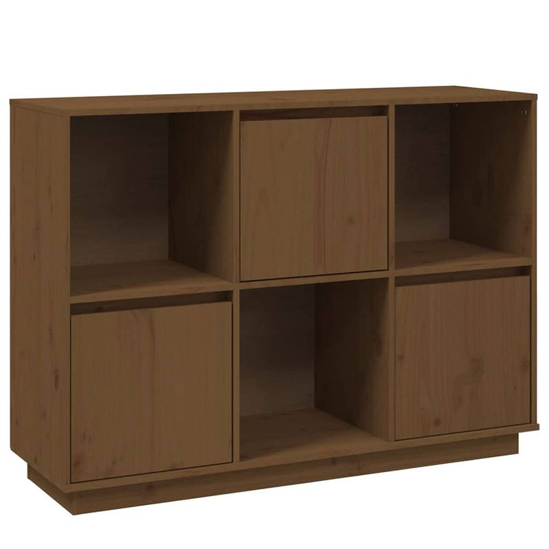 Foto van Vidaxl dressoir 110,5x35x80 cm massief grenenhout honingbruin