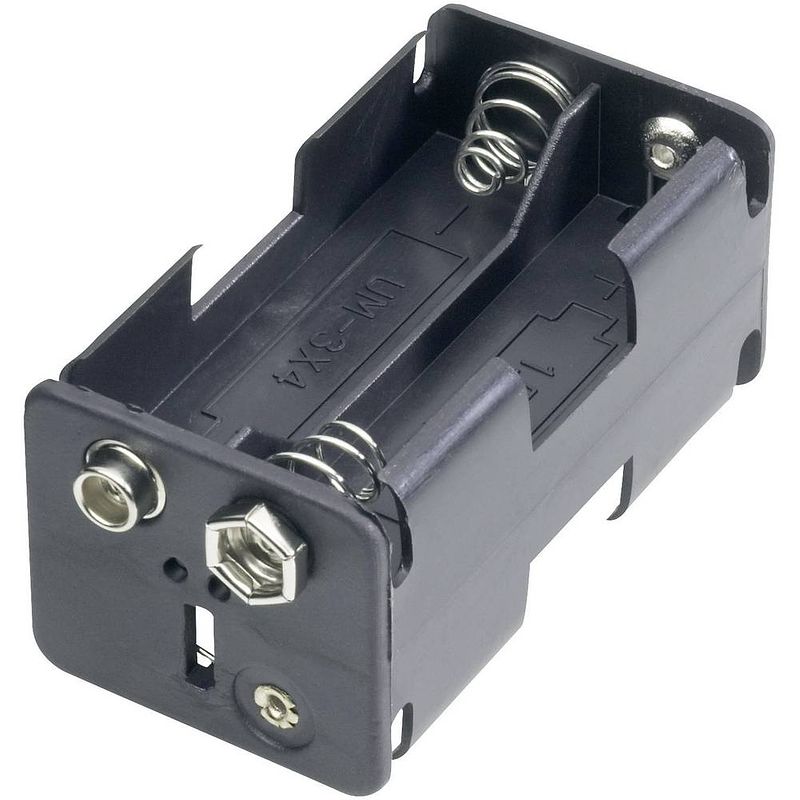 Foto van Goobay 12466 batterijhouder 4 aa (penlite) drukknopaansluiting (l x b x h) 61.5 x 30 x 31.5 mm