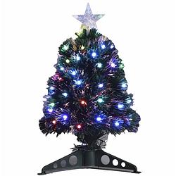 Foto van Fiber optic kerstboom/kunst kerstboom met gekleurde lampjes 45 cm - kunstkerstboom