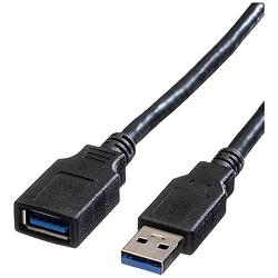 Foto van Roline usb-kabel usb 3.2 gen1 (usb 3.0 / usb 3.1 gen1) usb-a stekker, usb-a bus 1.80 m zwart afgeschermd 11.02.8978