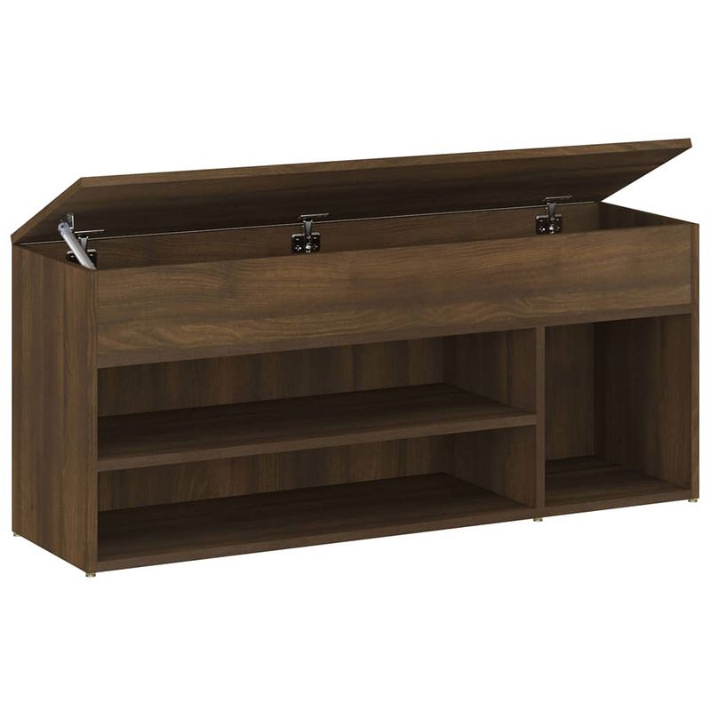 Foto van Vidaxl schoenenbank 105x30x45 cm bewerkt hout bruineikenkleurig