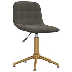 Foto van The living store eetkamerstoelen draaibaar - set van 4 - fluweel - donkergrijs - goud - 42.5 x 45 x (68-82.5) cm