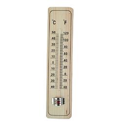 Foto van Alma garden binnen/buiten thermometer - hout 22 cm - buitenthermometers