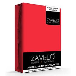 Foto van Zavelo double jersey hoeslaken rood-lits-jumeaux (160x200 cm)