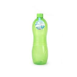 Foto van Plasticforte drinkfles/waterfles/bidon - 1500 ml - transparant/groen - kunststof - drinkflessen