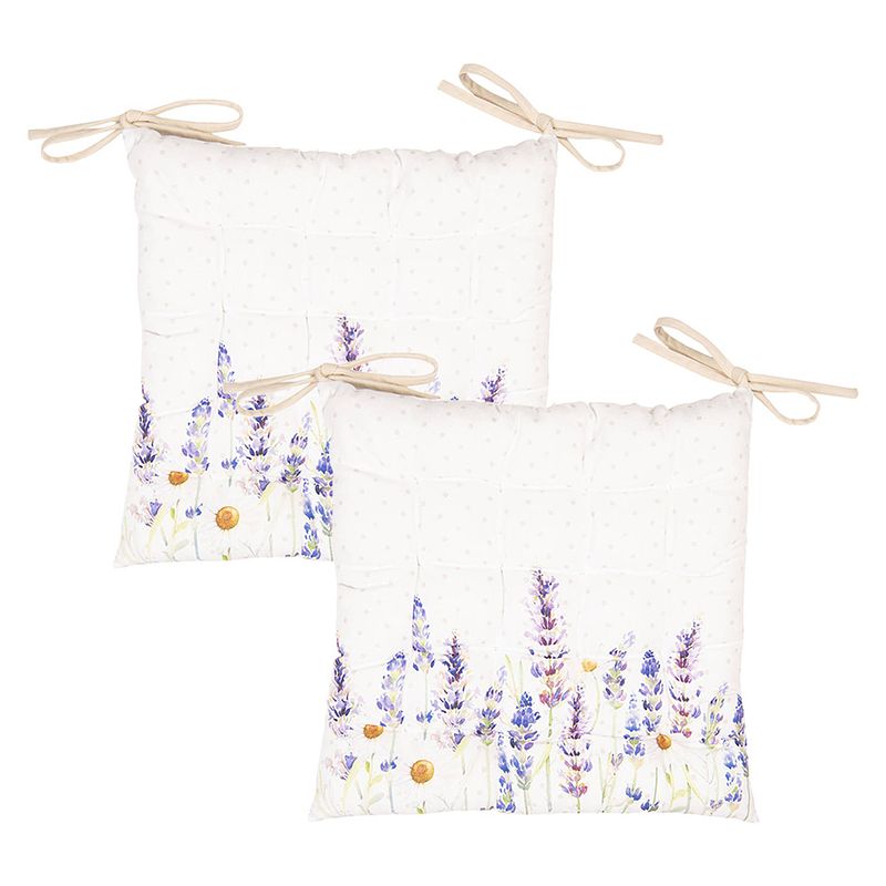 Foto van Haes deco - set van 2 sierkussens - 40x40x4 cm - 100% katoen - lavender field