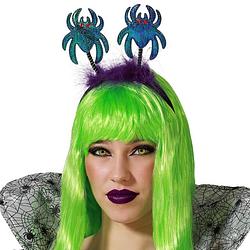 Foto van Halloween/horror verkleed diadeem/tiara - met grote spinnen - kunststof - dames/meisjes - verkleedhoofddeksels