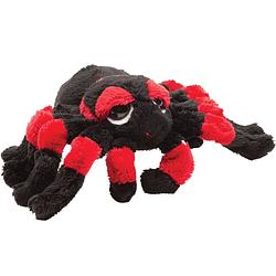 Foto van Suki gifts pluche knuffel spin - tarantula - zwart/rood - 22 cm - speelgoed - knuffeldier