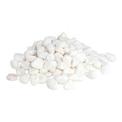 Foto van 2x zakjes met grotere witte kiezelsteentjes 550 gram - hobbydecoratieobject