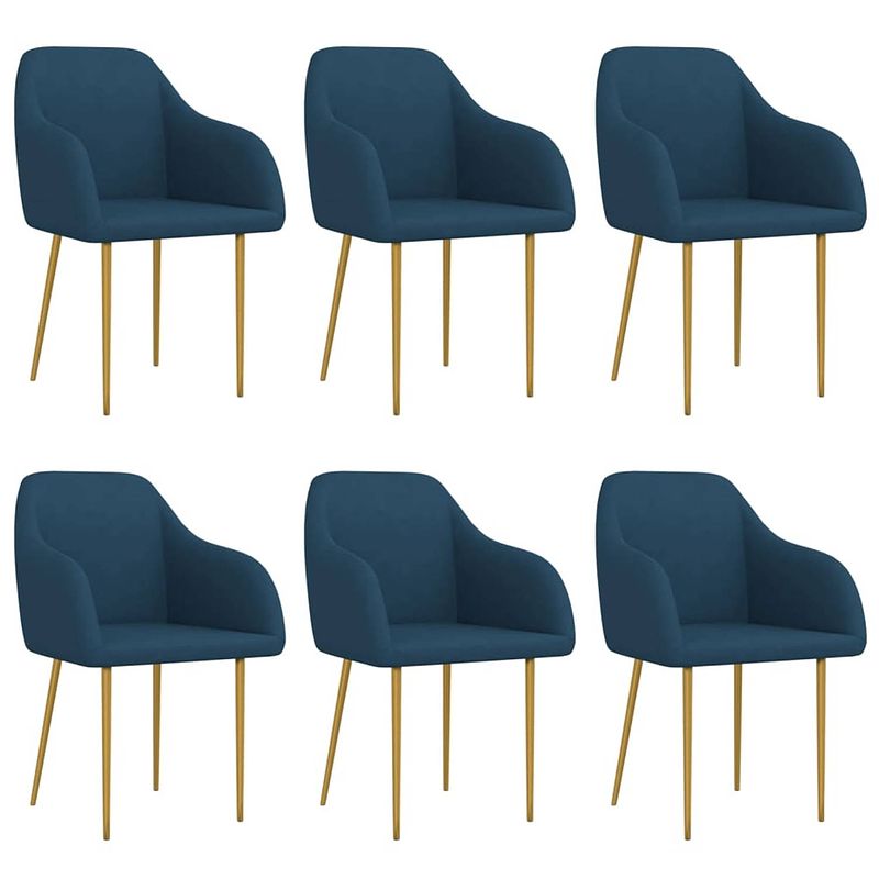 Foto van Vidaxl eetkamerstoelen 6 st fluweel blauw