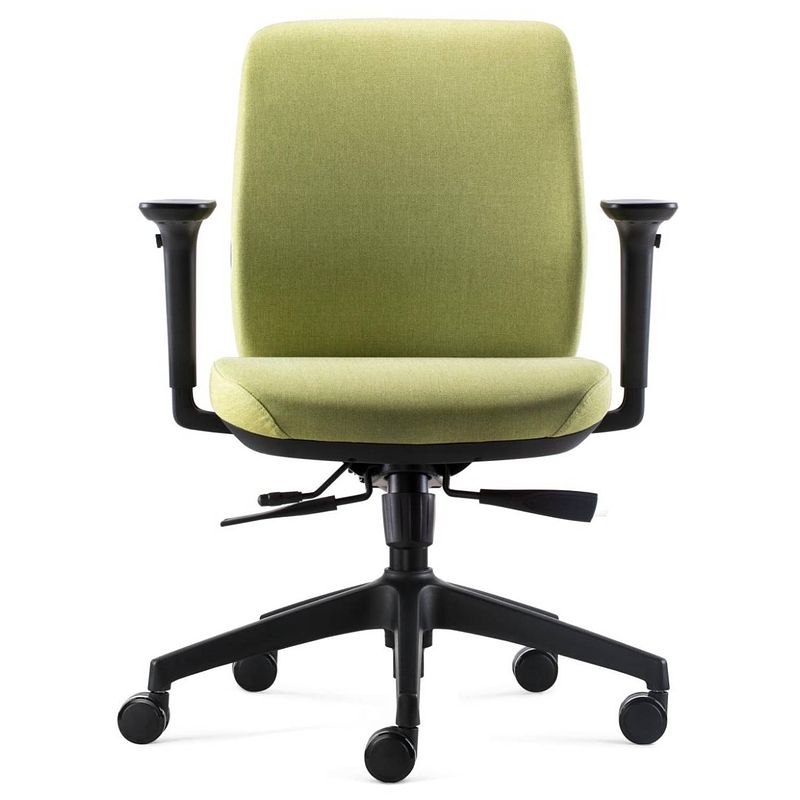 Foto van 24designs vesta ergo-4 ergonomische bureaustoel en1335 - groene stof - zwart onderstel