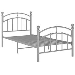 Foto van The living store metalen bedframe - grijs - 208x106x99.5cm - massieve constructie