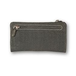 Foto van Leren portemonnee donker grijs portemonnee dames met ritssluiting 10cm*18.5cm*3cm