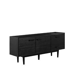 Foto van Label51 dressoir cali - zwart - acaciahout - 170 cm