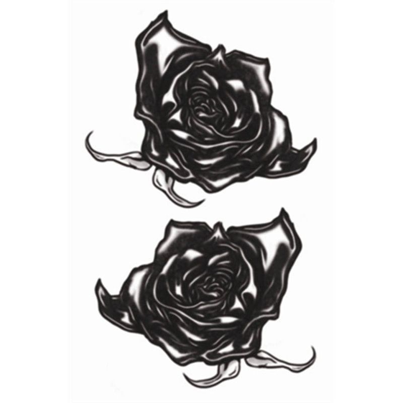 Foto van Tinsley neptatoeage gothic black roses polyester