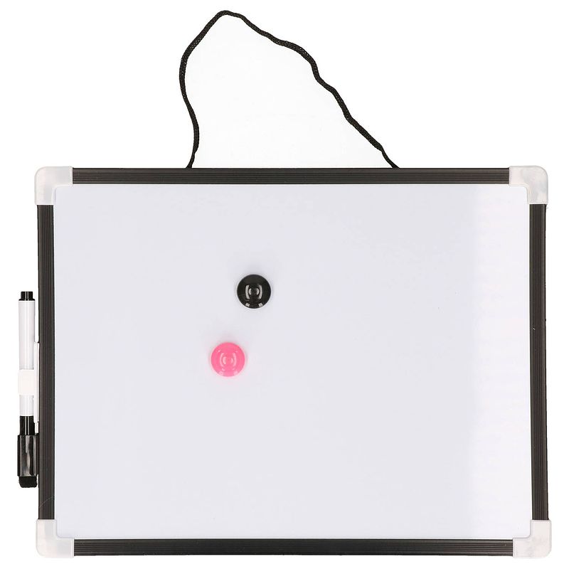 Foto van Whiteboard/memobord magnetisch - met marker en magneten - 21 x 30 cm - whiteboards