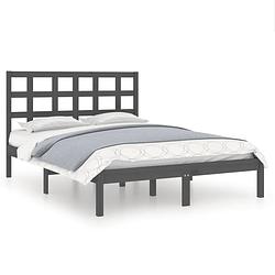 Foto van Vidaxl bedframe massief hout grijs 180x200 cm 6ft super king