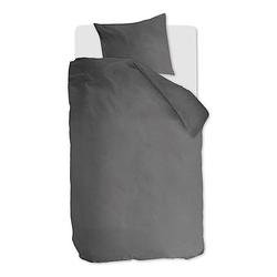 Foto van Beddinghouse organic basic dekbedovertrek - 1-persoons (140x200/220 cm + 1 sloop) - katoen - grey