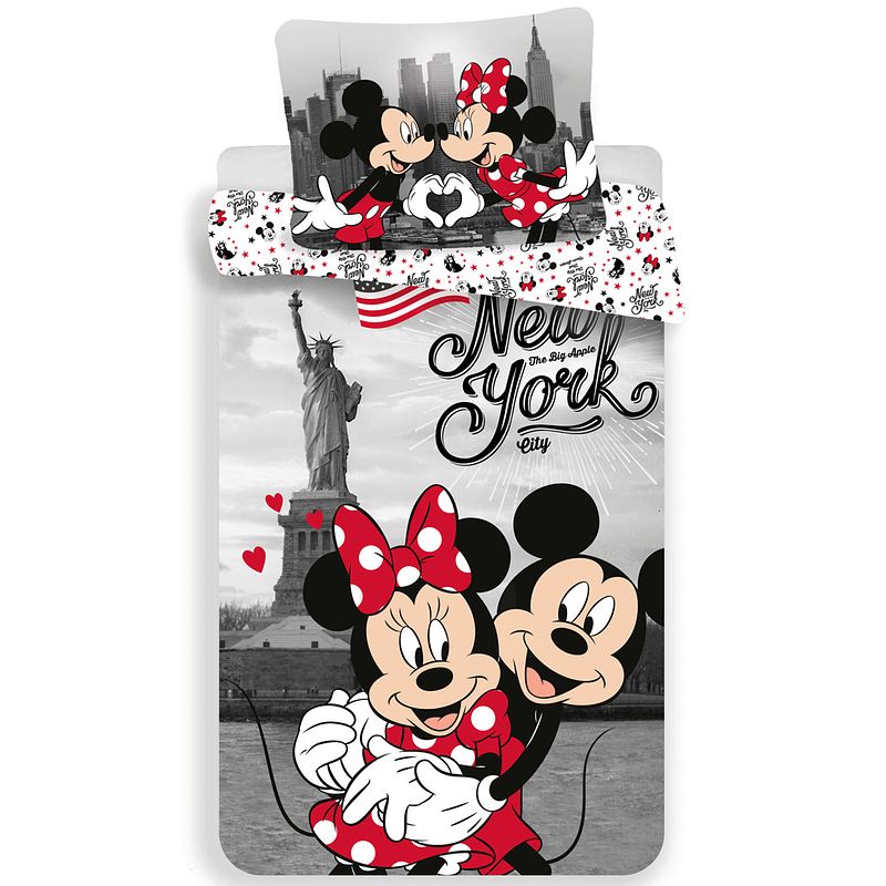 Foto van Disney minnie mouse dekbedovertrek new york - eenpersoons - 140 x 200 cm - multi