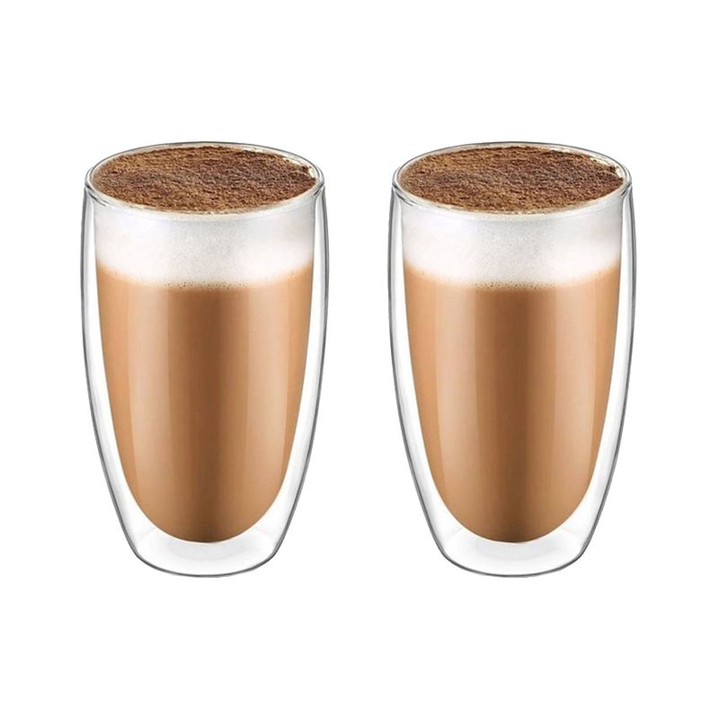 Foto van Krumble latte macchiato glas dubbelwandig 400ml - set van 2