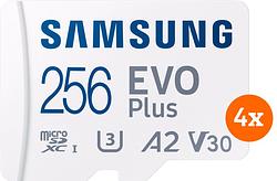 Foto van Samsung evo plus microsdxc 256gb - quatro pack