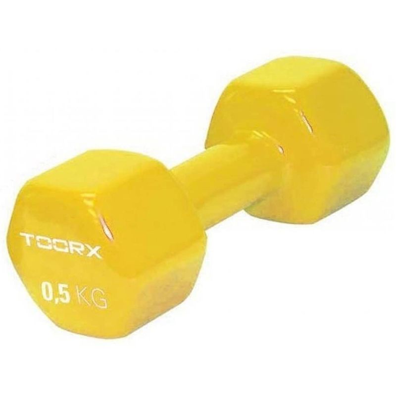 Foto van Toorx vinyl dumbbell - per stuk - 0,5 kg - geel