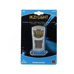 Foto van Ikzi ikzilight koplamp the boss, 1 witte led 20lux. incl bracket en batterijen (hangverpakking)