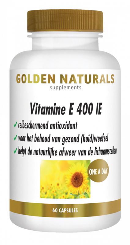 Foto van Golden naturals vit e 400ie capsules