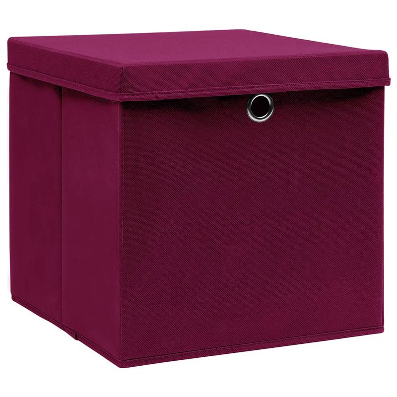 Foto van The living store opbergbox nonwoven 28x28x28cm - donkerrood - inklapbaar