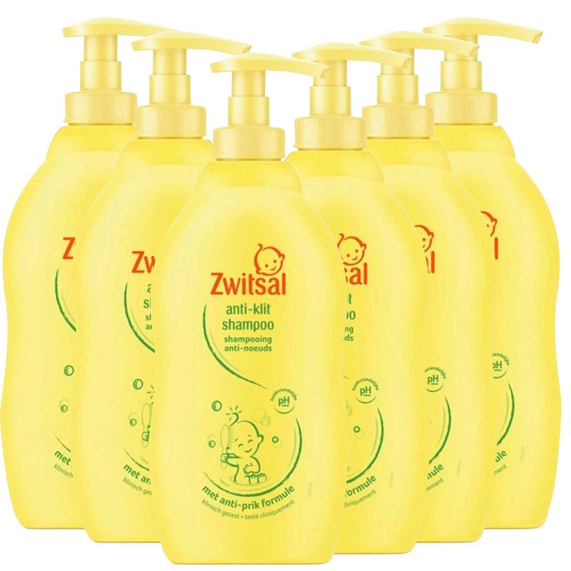 Foto van Zwitsal - anti klit shampoo - 6 x 400ml - voordeelverpakking