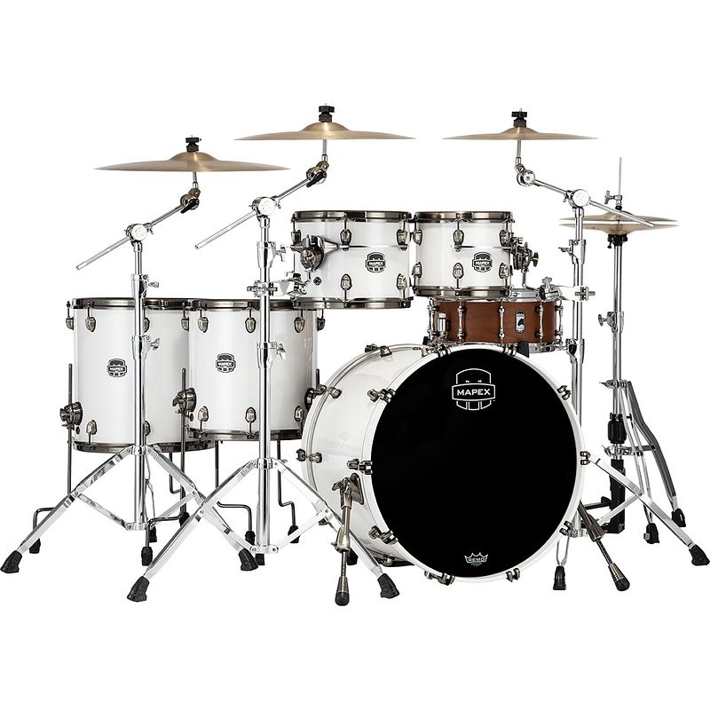 Foto van Mapex se628xm saturn evolution maple stage+ polar white 5-delige shellset