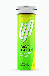 Foto van Lift fast acting glucose kauwtabletten - citroen