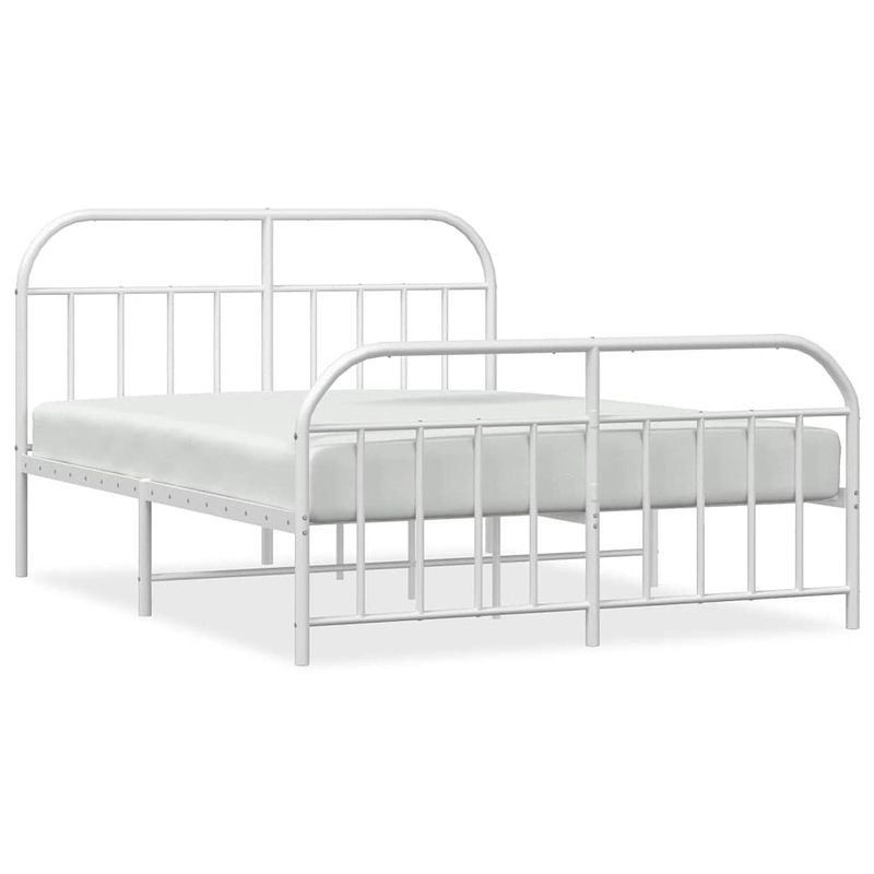 Foto van The living store klassiek bedframe - metalen constructie - metalen latten - extra opbergruimte - functioneel hoofd- en