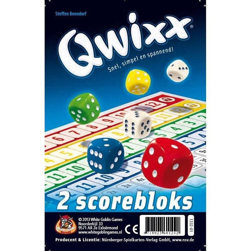 Foto van White goblin games qwixx scorebloks