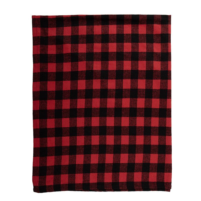 Foto van Clayre & eef plaid 130x170 cm rood zwart polyester ruiten deken rood deken