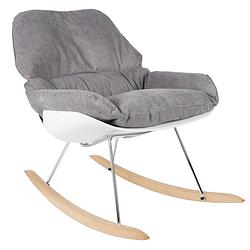 Foto van 24designs schommelstoel rocket - witte kuipzitting met grijs kussen