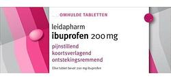 Foto van Leidapharm ibuprofen 200mg tabletten 10st